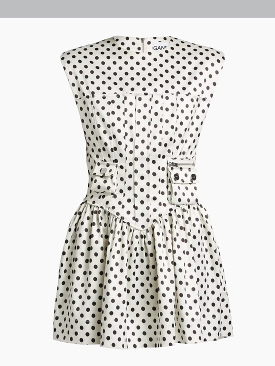 Ganni Dresses & Skirts - Ganni White Polka Dot Sleeveless Mini Dress